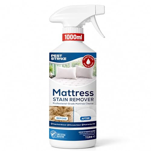 Mattress Cleaner Stain Remover 1L Extra Strong - Deep Cleaning Mattress Stain Remover for Mattresses - Powerful Vanish Stain Remover Formula for Tough Spots & Odours