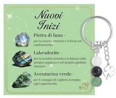 Cheerslife Portachiavi Personalizzato Cristalli Naturali Portachiavi Donna