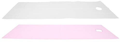 OEBUAFI Massagelakan 2st, Bekväma och Andningsbara Vattentäta överdrag för Skönhetssalonger och Spa, Polyestermaterial, Storlek 200 X 75 Cm (Vit Rosa)