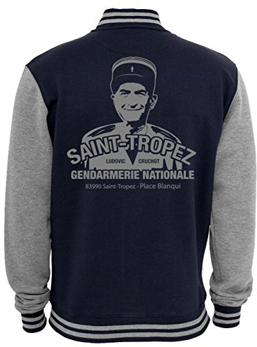 Banana Joe Saint Tropez 2-Tone Premium College-Jacke Louis de Funes #2 - Navyblau-Grau M