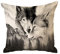 Violetpos Kissenhülle Deko Sofa Zierkissenbezug Auto Zierkissenbezüge Kissenbezüge Kopfkissen Kissen 2 Wölfe Kuscheln Sich Zusammen Liebe 40 x 40 cm