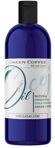 Dr Joe Lab Green Coffee Bean Oil - Pure, Unrefined, Cold Pressed, Non-GMO Carrier Oil for Skin, Hair, Nails, Body, Face & More - 2 oz - Natural Antioxidant