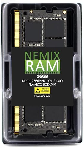 NEMIX RAM 16GB (1X16GB) DDR4 2666MHZ PC4-21300 2Rx8 1.2V CL19 260-PIN Non-ECC SODIMM Compatible with Synology RackStation NAS