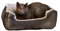 Ferplast Hundekissen Hundesofa Hundebett für Kleine Hunde Katzenkissen Katzenbett Flauschig Plüsch Weich Waschbar 91 x 72 x h 19 cm.