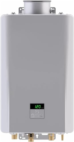 Rinnai RE180iN Non-Condensing Natural Gas Tankless Water Heater, Up to 8.5 GPM, Indoor Installation, 180,000 BTU