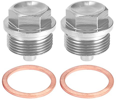 A ABSOPRO 2 Juegos M24x1.5 Tornillo Tapón Carter Drenaje Aceite Aleación Plateado Tono