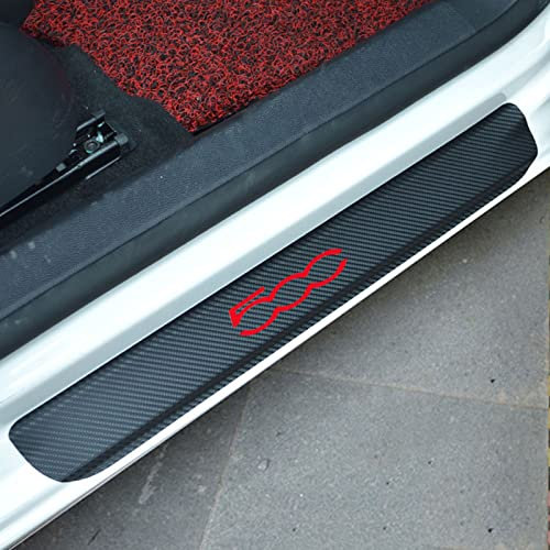 EAGLEG 4 Piezas Engomada Tiras Umbral Fibra Carbon Coche para Fi-at 500 500x 500l Panda Tipo Punto Bravo, Protector De Pedal De Umbral De Puerta CarroceríA DecoracióN Accesorios, 500 Red