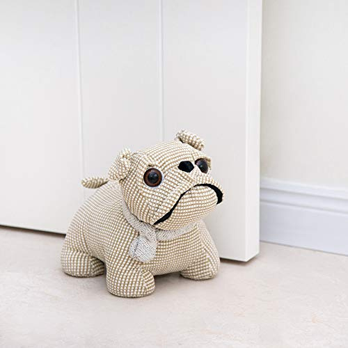 Forecronic Butoir de porte mignon décoratif pour la maison et le bureau, bouledogue lesté intérieur en tissu rempli d'animaux butoir de porte décoratif