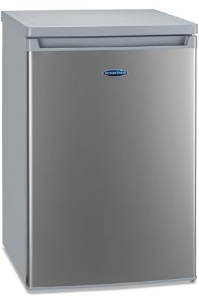 ICE KING RHK551ES Freestanding Undercounter Icebox Fridge, 109L Capacity, Silver, Adjustable Thermostat, Energy Efficient, LED Light, Quiet Operation – Ideal for Kitchen or Utility Room