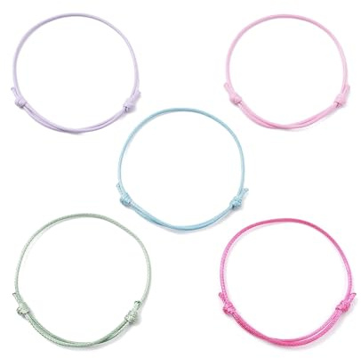 Airssory 100 st 5 färger vaxat polyesterarmband göra sladdar justerbart vävt rep för gör-det-själv smycken strängarmband handled vristlänk dekorationer