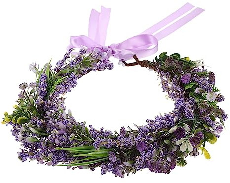 FRCOLOR Unik Blomkrans Hårtillbehör Lavendel Blomsterkrans för Speciella Tillfällen Fest Bröllopsbal
