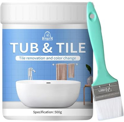 Xujuika Kit Peinture Carrelage, Peinture Pour Baignoire Blanc, Peinture Baignoire Lavabo, Peinture Émaillée Blanche, Kit Peinture Salle De Bain Pour Baignoires, Éviers, Comptoirs, Facile À Utiliser