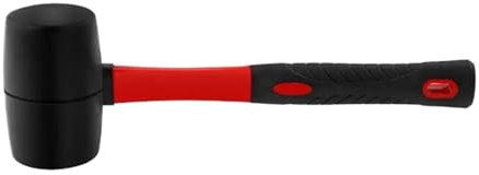 Mazos de goma, martillo de mazo de goma con mango antideslizante, resistente al desgaste, que absorbe los golpes, martillo de camping for carpintería de uso generalizado (L)(M)