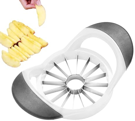 Affettatrice frutta e corer in acciaio – 16 fette multifunzione per frutta, condizionatore per pere, mele e | Strumento divisorio facile da usare per tagli di frutta veloci e perfetti