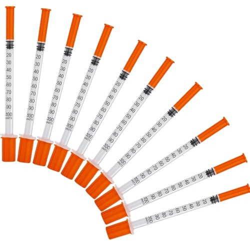 10 Pack 1ml Multi-purpose Measuring Tools Individually Wrapped Dispensing Measuring Tool Plastic 30G*8mm Microfine Syringes for Labs Accessories Pets Feeding Craft Supplies