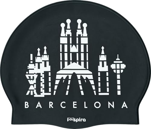 IMSPIRA Gorro Natacion Silicona Adulto Nino Barcelona mediterraneo Gorro Piscina Hombre Divertido Gorra Natacion Mujer Original Ciudad condal Entrenamiento intensivo Deporte acuatico Piscina