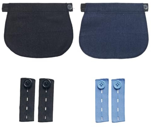 WUSJCOF 2 Pezzi allarga pantaloni, 4 PCS Allarga Pantaloni Fibbia Di Estensione Regolabile, Bottone Allarga Pantaloni, Estensori Cintura Premaman, Prolunga Pantaloni Gravidanza per Donne Incinte