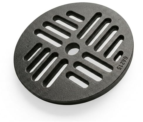 Ø 21,5 x 1 cm rund askgrill i gjutjärn öppen spis och spis av LUNAWAY | Runt gjutjärnsgaller diameter 215 mm, bra ersättning för spisar, eldstäder och ugnar. Värmebeständig