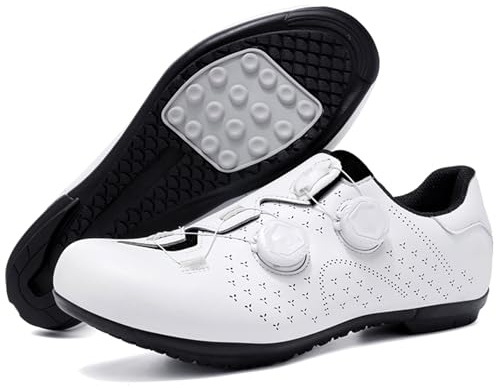 PENXZT Scarpe da Ciclismo Uomo Strada, Scarpe da Strada e Mountain Bike con Suola in Gomma Scarpe da Equitazione Flat,C,46 EU