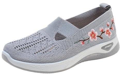 Zapatillas Ortopedicas Mujer Verano Zapatillas sin Cordones para Caminar Comodos y Ligeros Sandalias Palas Transpirables y Antideslizantes Zapatos de Diabéticos Entrenamiento Deportivas Malla Deporte
