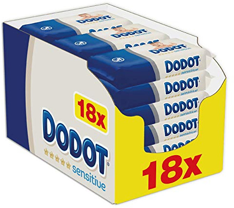Dodot Sensitive - Toallitas bebé, 18 paquetes, 972 toallitas