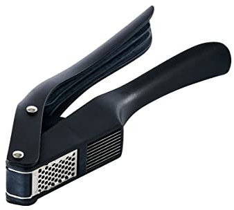 Mastrad F25600 2-in-1 Stahl-Knoblauchpresse rostfrei- Garlic Press Schneider und Crusher - zum feinen Schneiden und Pressen von Knoblauch - platzsparend und spülmaschinenfest