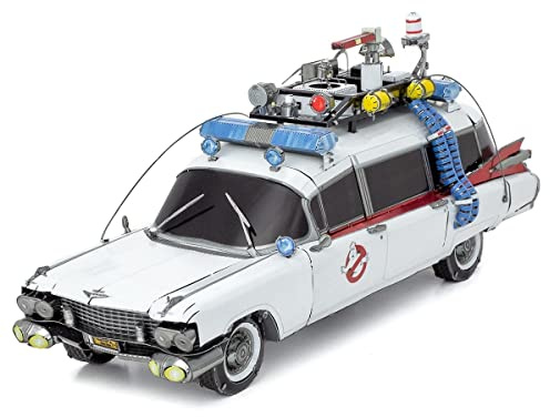 Metal Earth Puzzle 3D Auto Ecto-1. Puzzle in metallo di Ghostbusters. Moderato modello di costruzione per adulti livello 16 x 5 x 6 cm