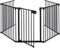 KESSER® Kaminschutzgitter mit Tür 420 cm Metall Ofenschutzgitter Laufgitter Laufstall Absperrgitter Tierschutzgitter Türschutzgitter für Kinder-Sicherung, 7-teilig Elemente (je 60 x 75 cm) Schwarz