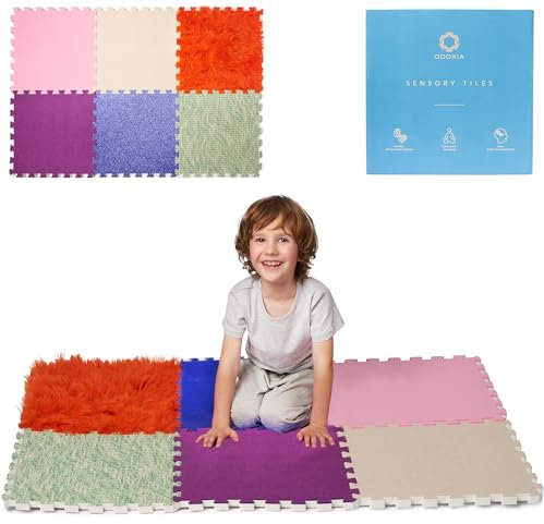 ODOXIA-Sensory Tiles Fabric, Colore Set 1, 6 pk