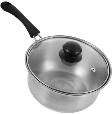 TOPBATHY Edelstahl Milchtopf 18Cm Mit Griff Kleiner Kochtopf Für Induktionsherd Ideal Für Milch Brei Und Suppen Spülmaschinenfest Und Hitzebeständig