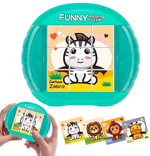 Humtudeit Würfelpuzzle, Puzzle Geduldspiele 4 In 1 Tier-Motive Puzzle 3D Bilderwürfe Puzzlespiele, Lernspielzeug Puzzle Ab 3 4 5 6 Jahre FüR Kinder Jungen Und Mädchen (Tierwelt)