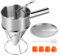TNOMSNO Teigspender, 1200ML Teigspender Edelstahl Pfannkuchen Teigspender Pfannkuchen Teigspender mit Ständer Deckel Reinigungsbürste und 4 Ersatzdüsen Geliefert Teigspender für Pfannkuchendesserts