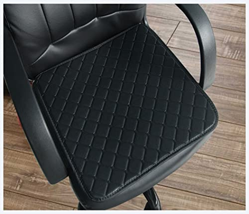 Stuhlkissen, Leder-Stuhlkissen for Esszimmer, Büro, Computerstühle, Kissen – rutschfestes, wasserdichtes, langlebiges Sitzkissen for den Innen- und Außenbereich, Auto-Lederpolster(Black,50*50cm)