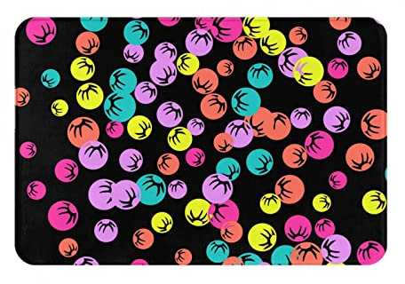 Badematte Abstrakte Unregelmäßige Abwechslungsreiche Bunte Beeren Blume Innenmatte Pflegeleichte Wasserabsorbierend Badezimmer Matte, Für Flur, Küche, 40x60cm