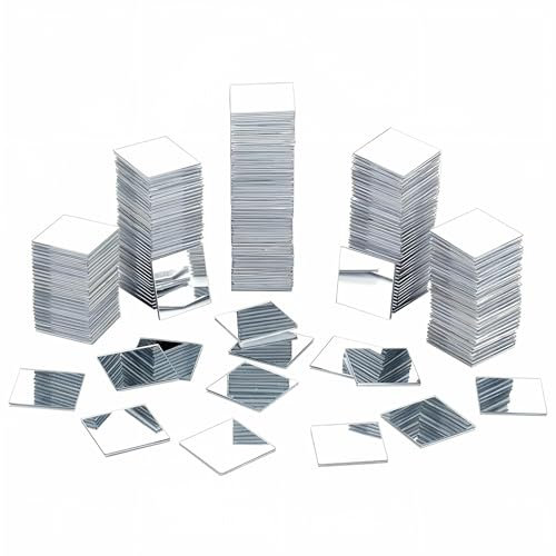 DWUENT 100 Pcs Mini Mirror Tiles Small Self Adhesive Square Mirrors with Easy Peel Protective Film for Crafts, DIY Art, Mosaics & Home Decor (2x2cm)
