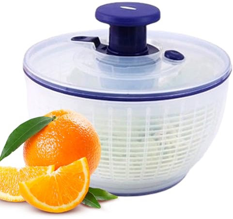 Vegetable Washer Dryer - 8.15 X 5.12 X 6.3 inches Fruit Cleaner Spinner - Push Type Salad Spinner with Fruit Washing Bowl for Serving or Spinnings Salads and Vegetable