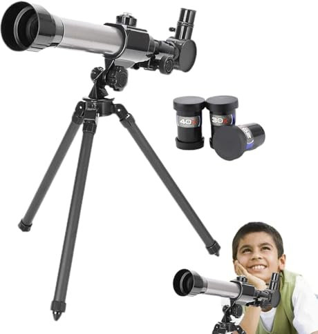 Kinderteleskop mit Stativ,Optisches Refraktor Teleskop Geburtstagsgeschenk | Tragbares Reise-Monokular zum Beobachten von Mond-Sterne-Landschaften