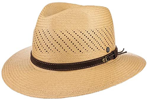 LIERYS Air Panamahut Herren Handmade in Ecuador Sonnenhut aus Panamastroh Traveller Panama Herrenhut Frühjahr Sommer braun XXL (63-64 cm)