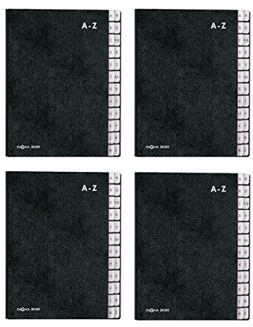 Pagna Pultordner Classic (Pultmappe, 24 Fächer, A-Z) (Pultmappe, 24 Fächer, A-Z, schwarz, 4 Stück)