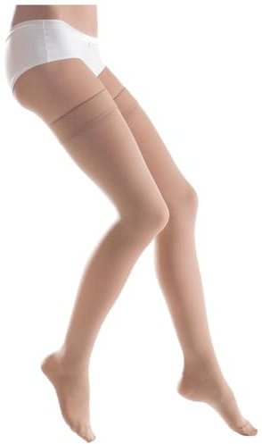 Medizinische Kompressionsstrümpfe Oberschenkelhoch mit geschlossener Spitze und Silikonband – Unterstützung bei Krampfadern, Ödemen & müden Beinen