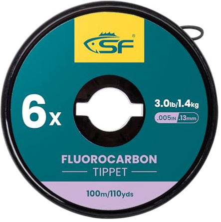 SF Clear Fluorocarbon Tippet Line Fly Fishing Tippets Leaders Trout Line 100M # 6X