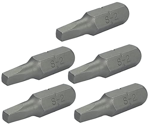 AERZETIX - Uppsättning av 5 SQ2 2,8x25mm fyrkantiga skruvspetsar - DIN 3126 - i S2 HRC 58-62 stål - C50090