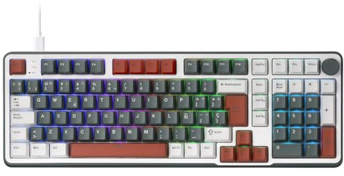 RK ROYAL KLUDGE C98 ES Teclado mecánico para Juegos, Interruptor magnético Efecto Hall, RGB con Cable al 95%, gatillo rápido, frecuencia sondeo 8K, Controlador Pro Web para Mac y Win, QWERTY Español