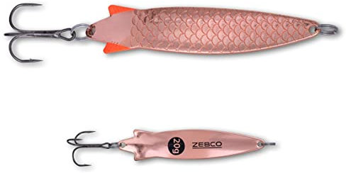 Zebco Premium Trophy Z-Spoony Blinker Fishing Lure Snake Bait with Treble Fishing Hooks Predatory Fish Spoons Fishing Accessories, Copper, 10g
