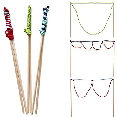 Bubble Brothers Riesenseifenblasen Set 3 Stäbe Holz Seifenblasen-Stab für Seifenblasen Set für Kindergeburtstag 3 Stück 3 Stile 50cm lang Seifenblasen groß Eco Stöcke ohne Plastik (3-teiliges Set)