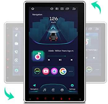 XTRONS Android 14 Autoradio 10.1 Zoll Drehbarer QLED Display Multimedia Player Octa Core 8+128 Eingebauter 4G LTE/CarAutoPlay/Android Auto/ROHM DSP 1280 * 720 IPS Bildschirm 2 Din Universal(TIX125L)