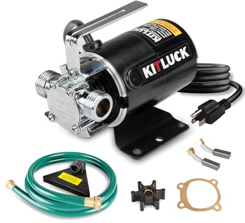 Water Transfer Pump, 115V 1/10HP 330GPH Utility Water Pump Electric with 6ft Suction Hose Kit, Portable Small Water Pump for Pool Draining, Removing Water from Rain Barrel, Aquariums, etc.