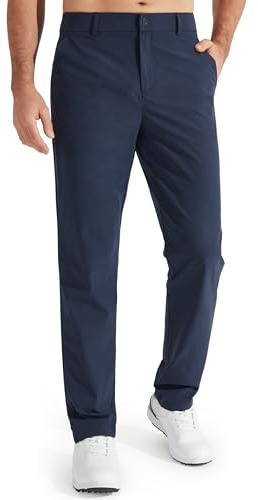 Libin Pantalon de Golf Homme Extensible Slim Fit Short de Sport Jogger Travail avec Poches 30W 30L Bleu