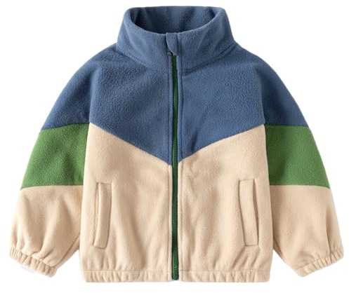 Chaqueta de forro polar para niños pequeños, abrigos de manga larga con cierre completo para bebés niños, ropa de exterior para otoño, primavera e invierno