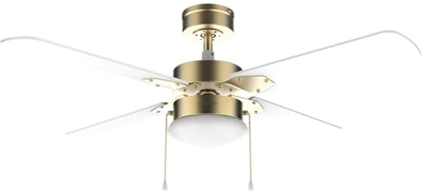Cecotec Ventilador de Techo con Luz EnergySilence Aero 450 GoldWhite de 50 W y 42” con luz, 3 Velocidades, 4 Aspas Reversibles y Modo winter-summer